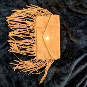 Boho 70s Suede Fringe Clutch